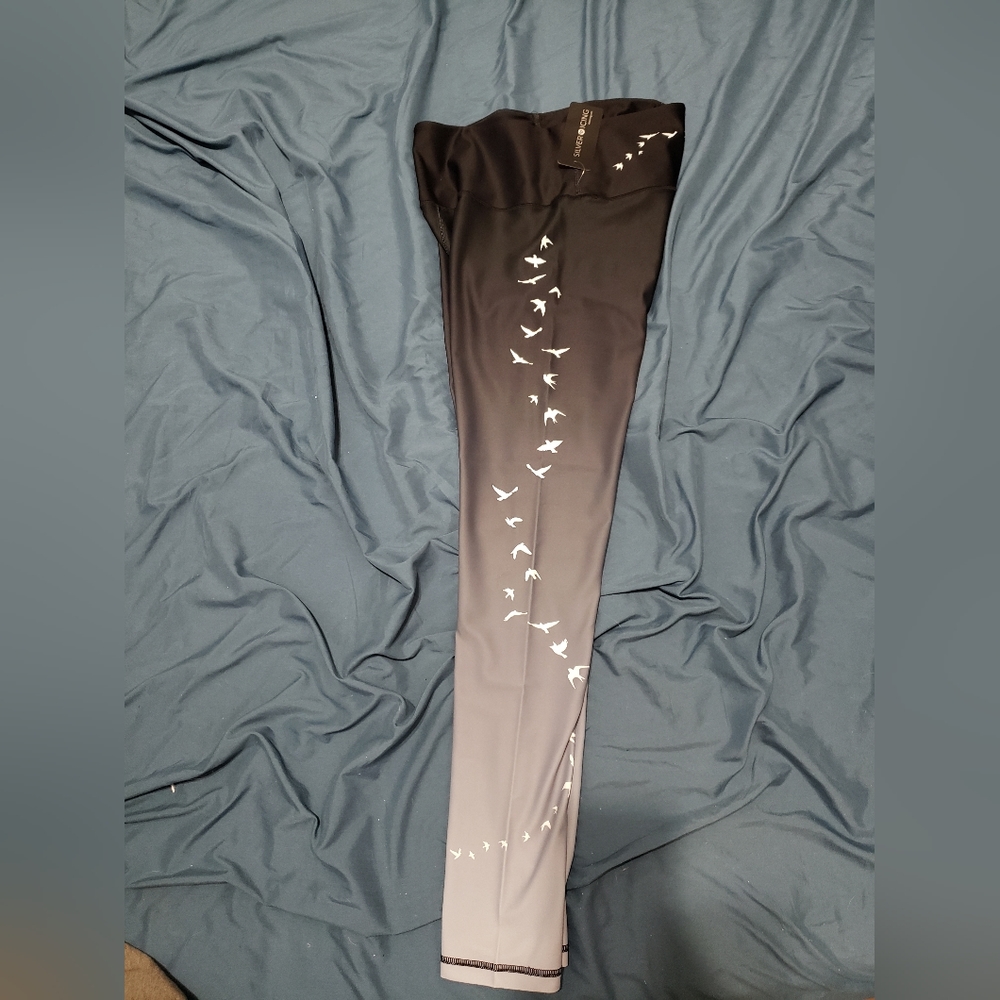 Silver Icing, XXL, black gradient full length leggings.